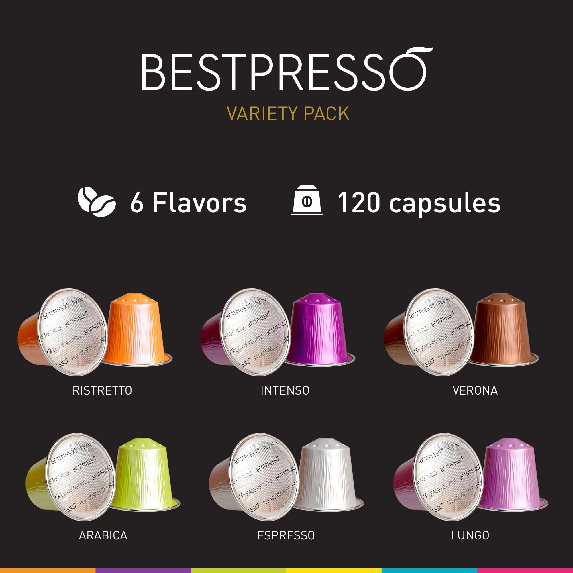 Bestpresso - Espresso Variety Pack Pods - 120 Count - Nespresso Original Compatible - Canadian Distribution - Ships Free Within Canada on Orders Above CAD $199 - Image 2