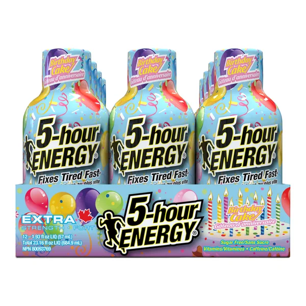 Birthday Cake - 48 x 57 ml - 5 Hour Energy - Canadian Distribution - Ships Free Within Canada on Orders Above CAD $199 - Image 2