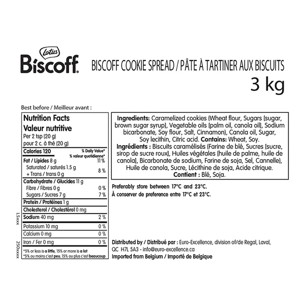 Biscoff Cookie Spread - 4 x 3 KG - Grocery and Food Items - Canadian Distribution - Ships Free Within Canada on Orders Above CAD $199 - Image 2