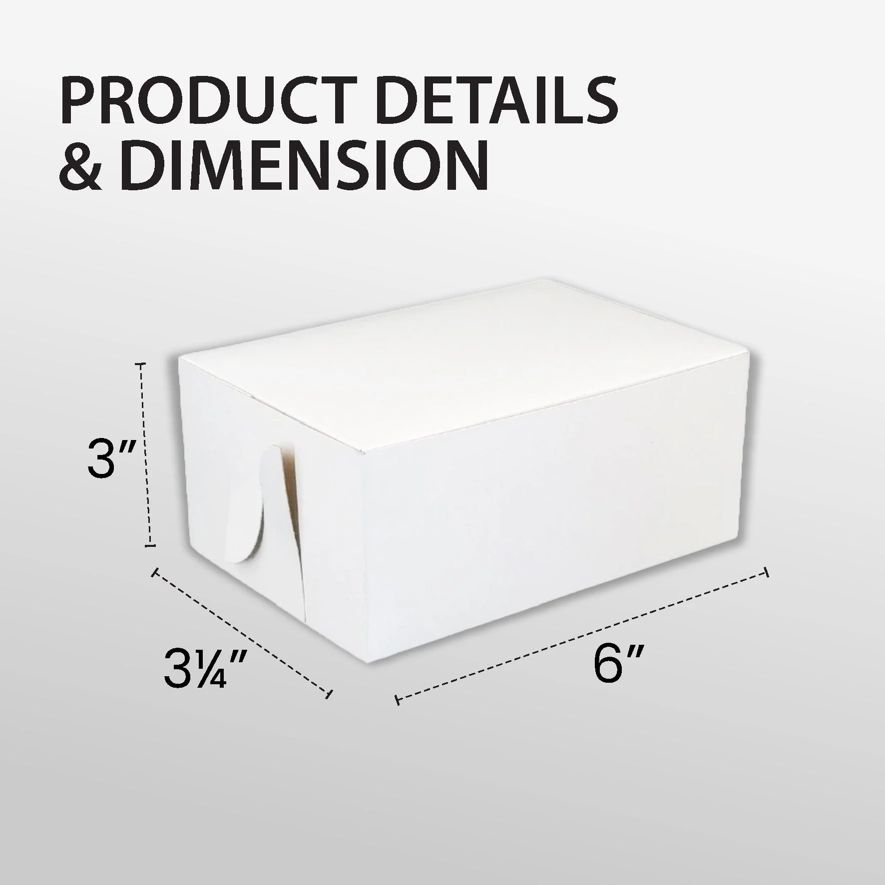 EB - White Cake Boxes - 6x3¼ x 3 - Image 3