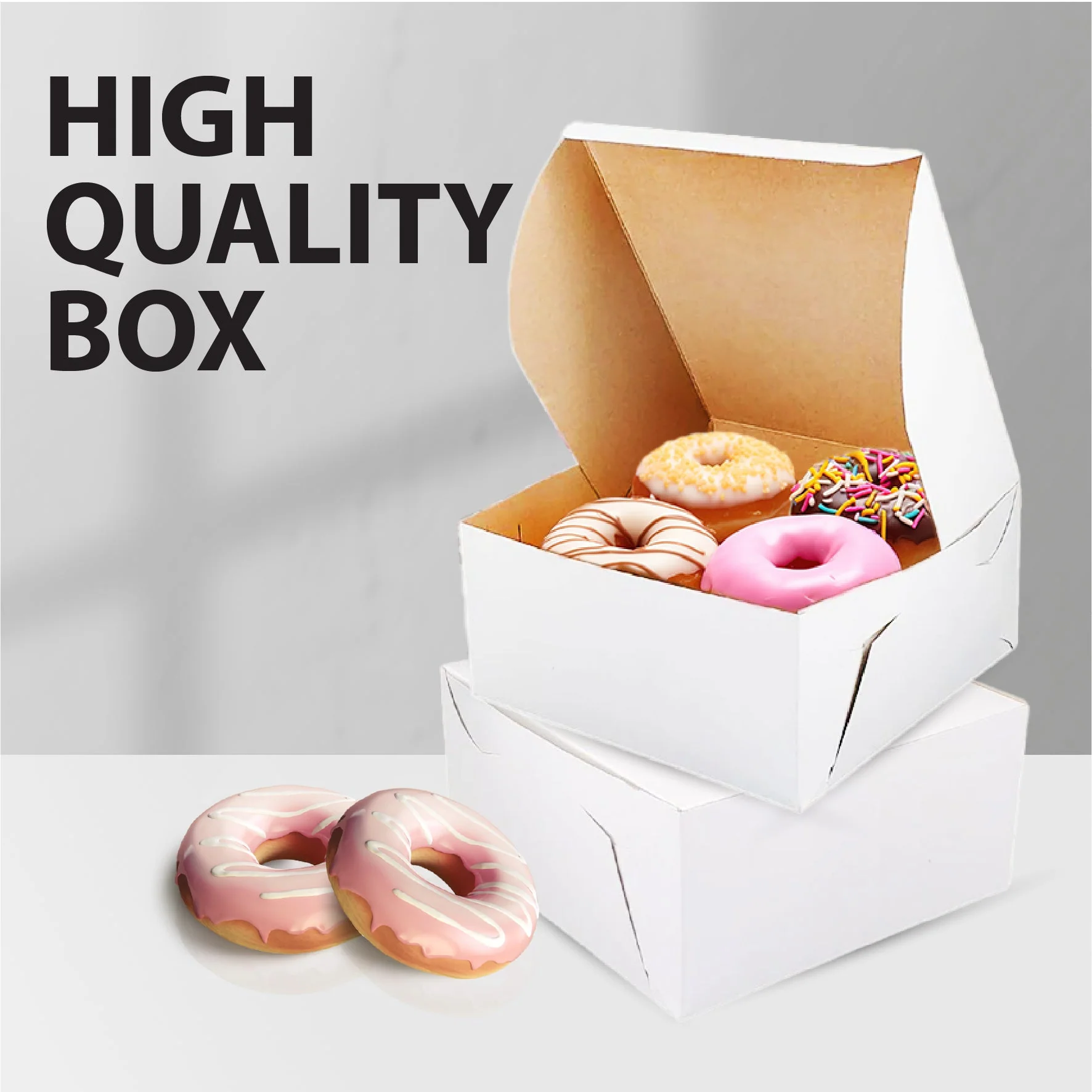 EB - White Cake Boxes - 9x9x4 - Image 3