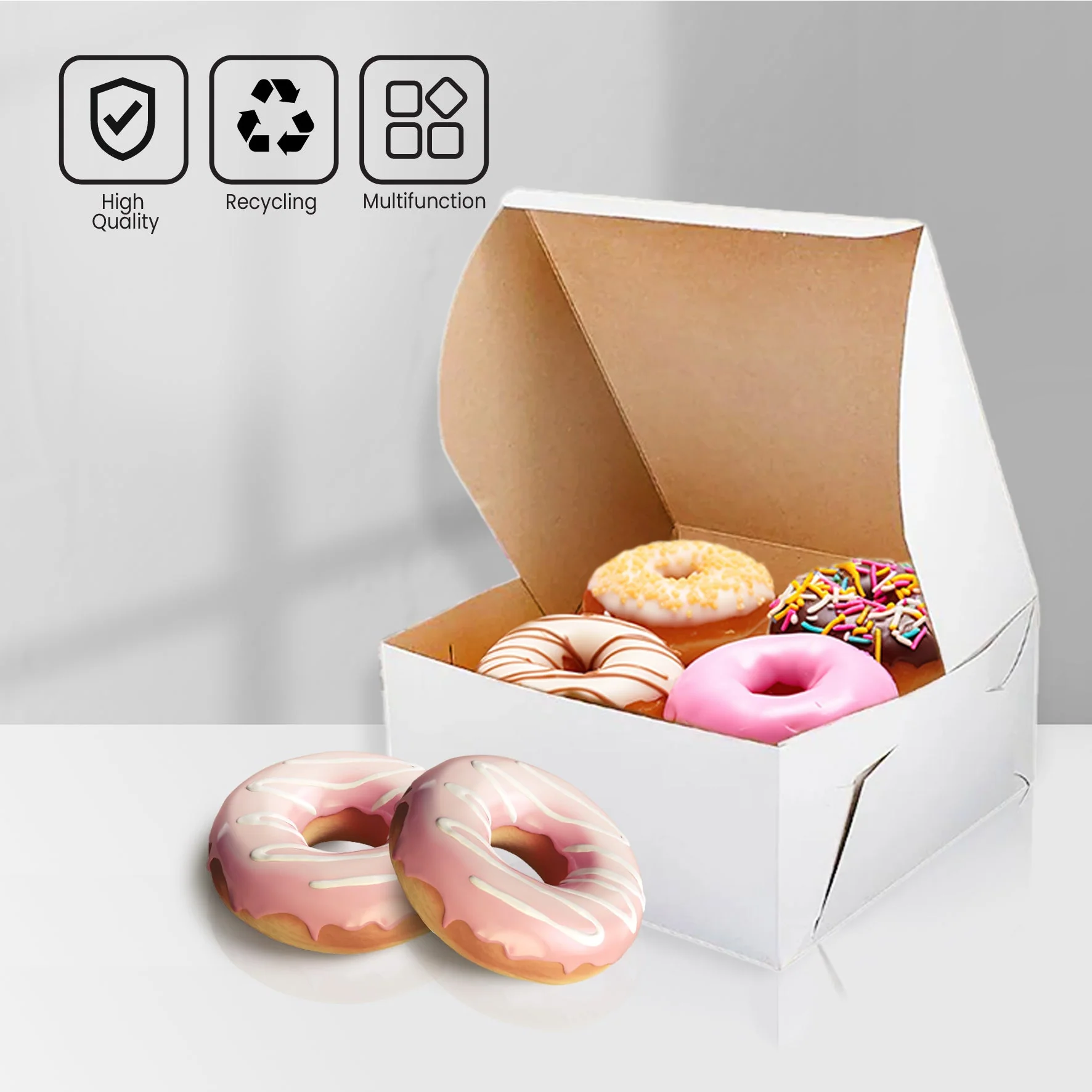 EB - White Cake Boxes - 9x9x4 - Image 5