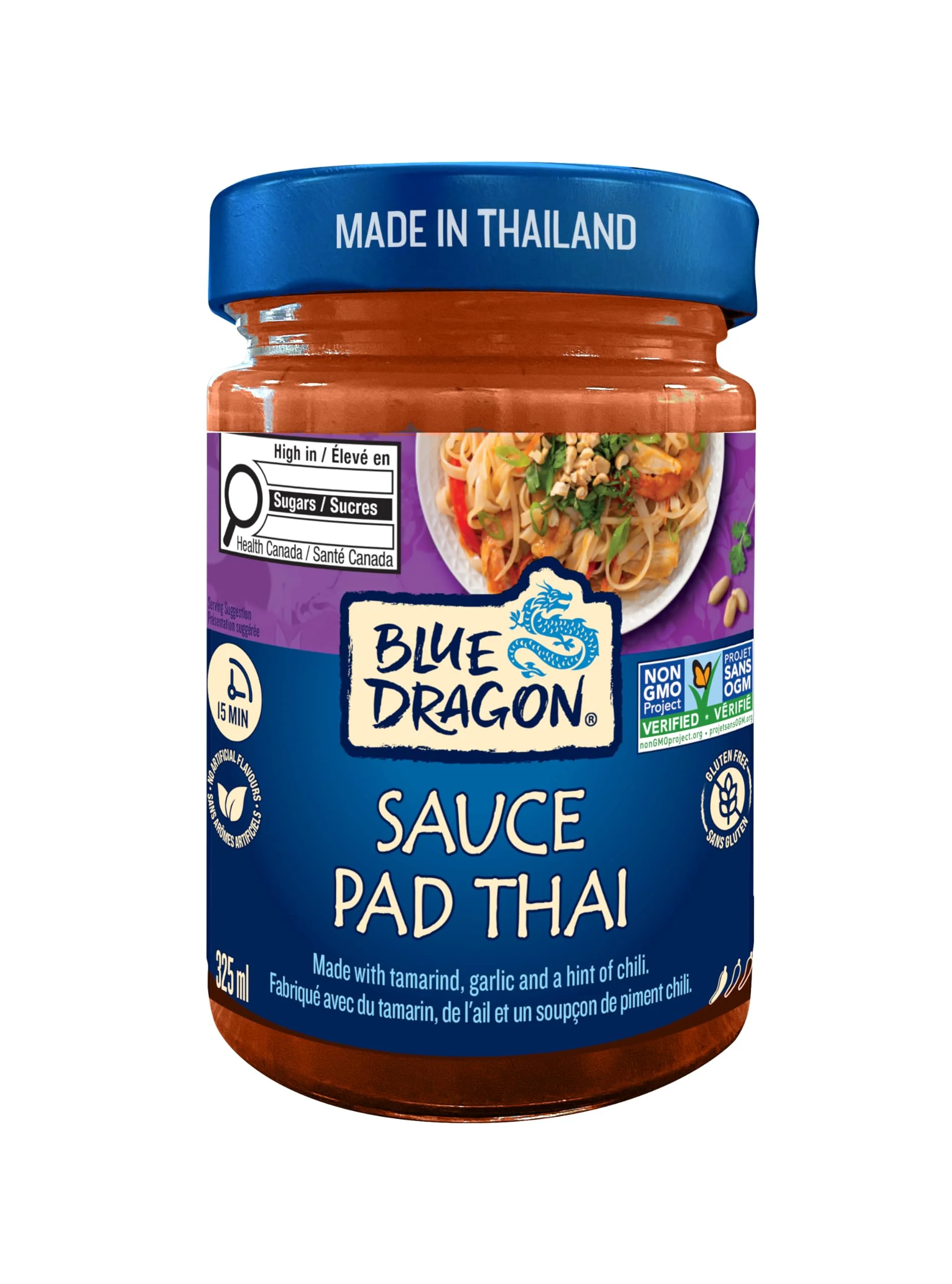 Blue Dragon Pad Thai Sauce 2 x 325ml – Authentic Thai Stir-Fry Blend with Tamarind & Garlic - Canadian Distribution - Ships Free Within Canada on Orders Above CAD $199