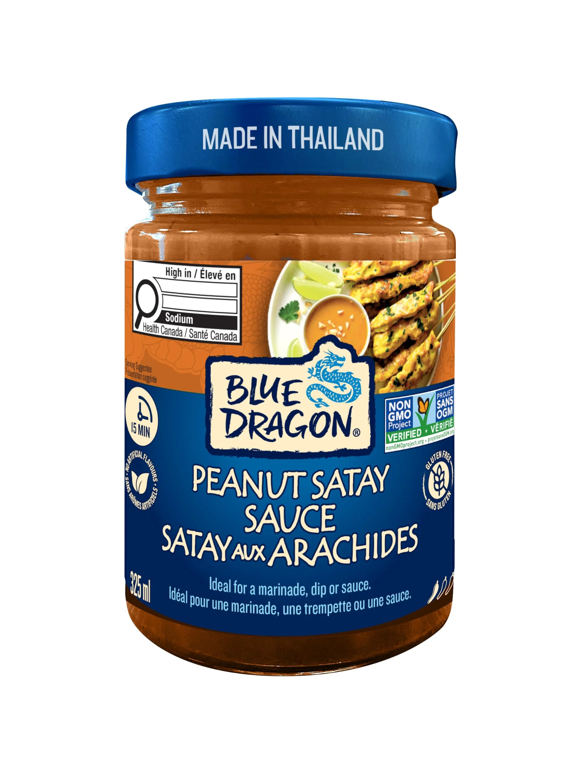 Blue Dragon Peanut Satay Sauce 2 x 325ml – Creamy & Aromatic, Non-GMO - Canadian Distribution - Ships Free Within Canada on Orders Above CAD $199