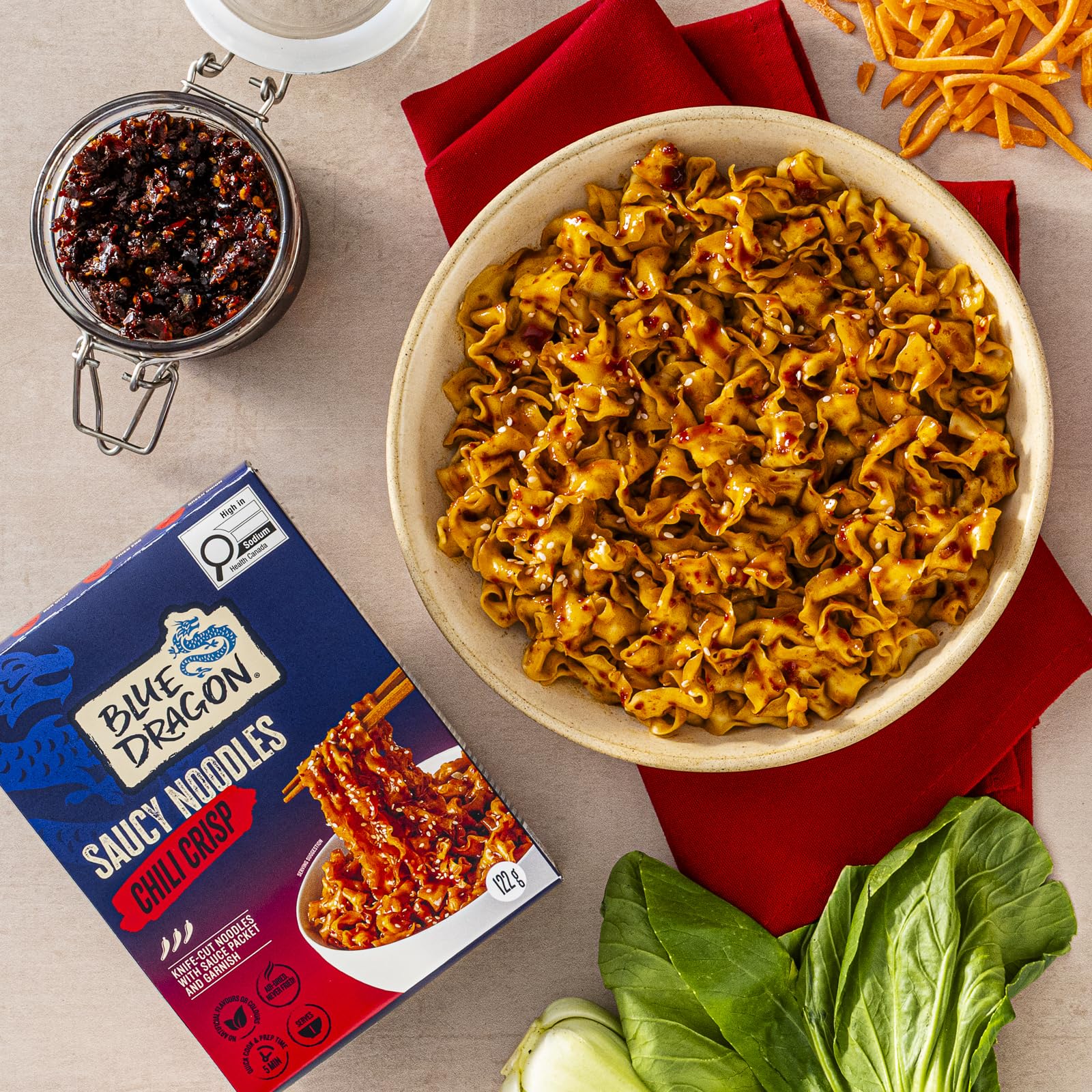 Blue Dragon Saucy Noodles Chili Crisp 2 x 122g – Gourmet Noodle Dish Ready in 5 Minutes - Canadian Distribution - Ships Free Within Canada on Orders Above CAD $199 - Image 4