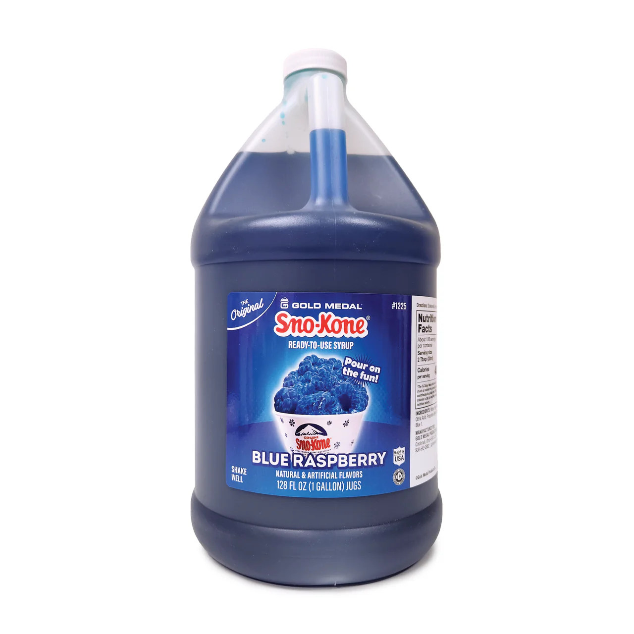 Blue Raspberry - Sno-Treat Sno-Kone® Syrup and Slush Mix - 4 x 1 Gallon - Canadian Distribution - Ships Free Within Canada on Orders Above CAD $199
