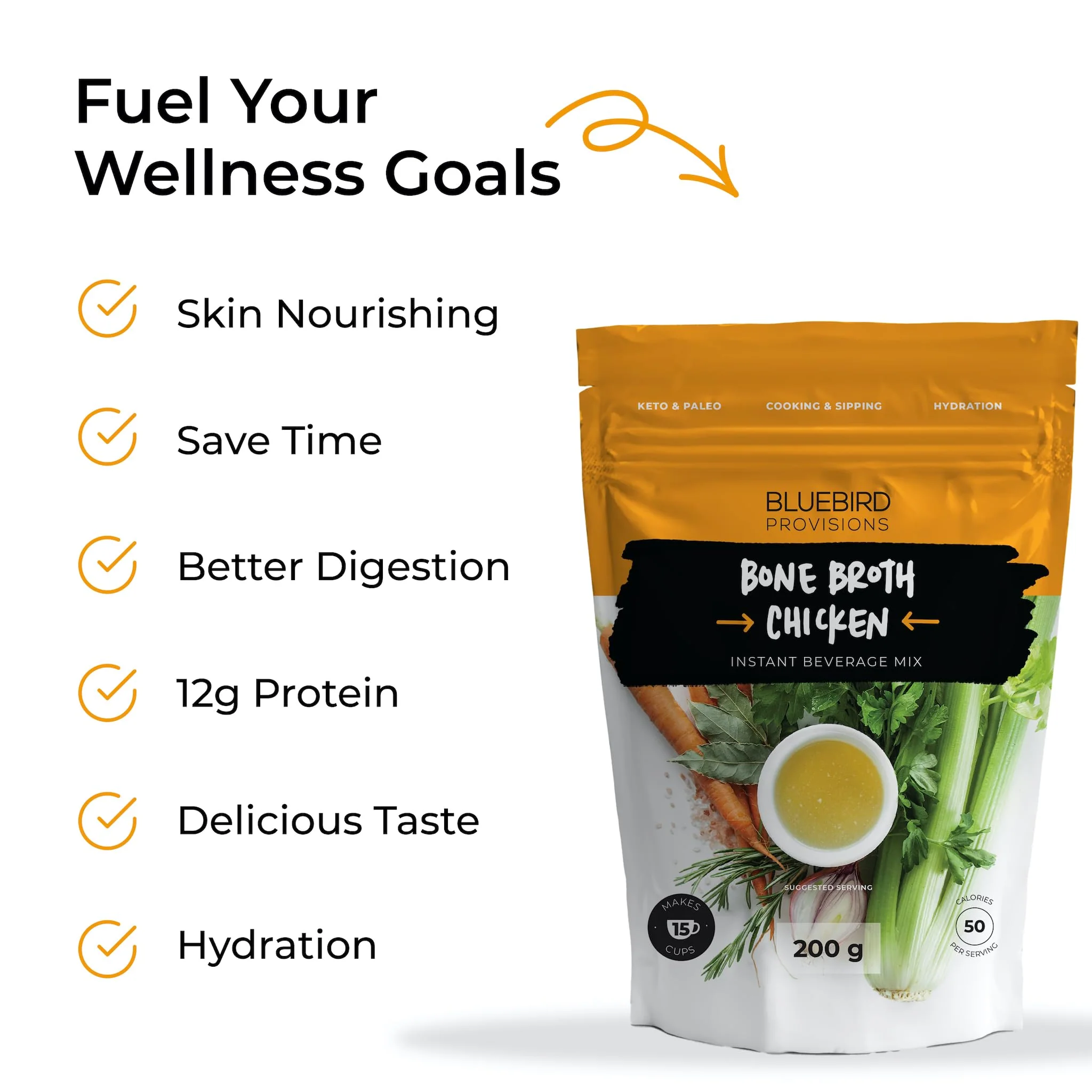 Bluebird Provisions – Chicken Bone Broth Powder – Original – Low sodium - Canadian Distribution - Ships Free Within Canada on Orders Above CAD $199 - Image 7