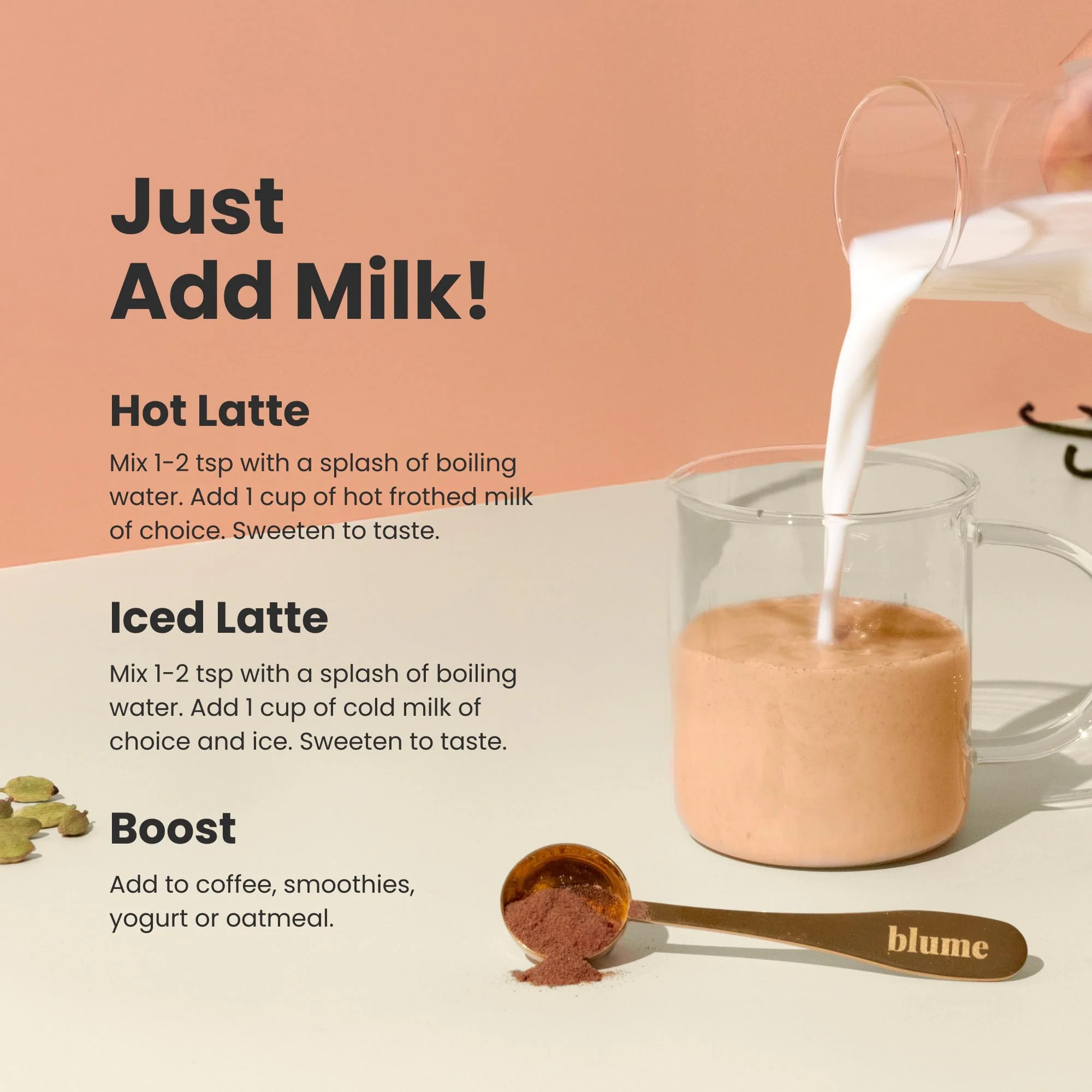 Blume – Superfoods Latte Mix – Vanilla Chai – 25 Servings – Low caffeine vegan - Canadian Distribution - Ships Free Within Canada on Orders Above CAD $199 - Image 5