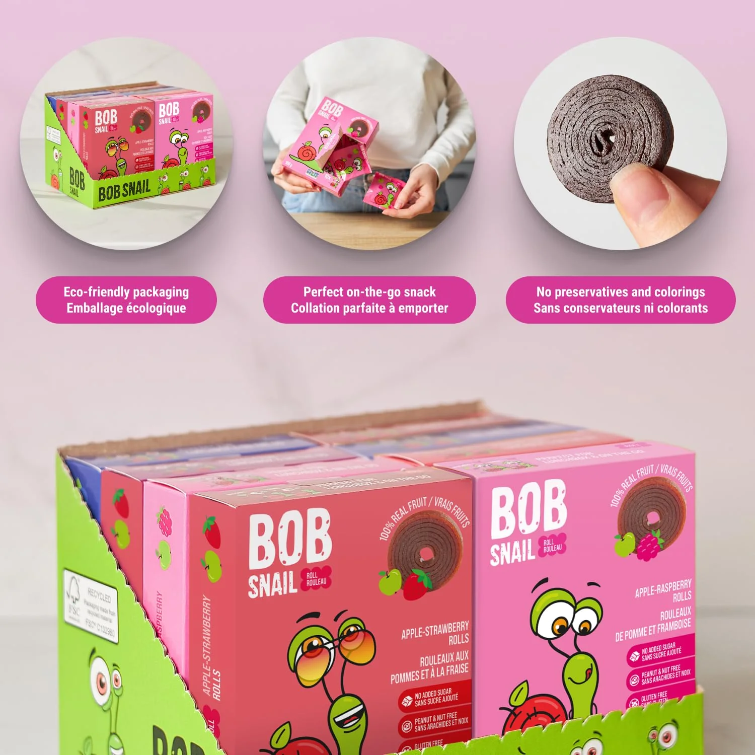 Bob Snail – Fruit Roll Ups – Mixed Fruit – 80 Rolls / 800g – No added sugar - Canadian Distribution - Ships Free Within Canada on Orders Above CAD $199 - Image 3