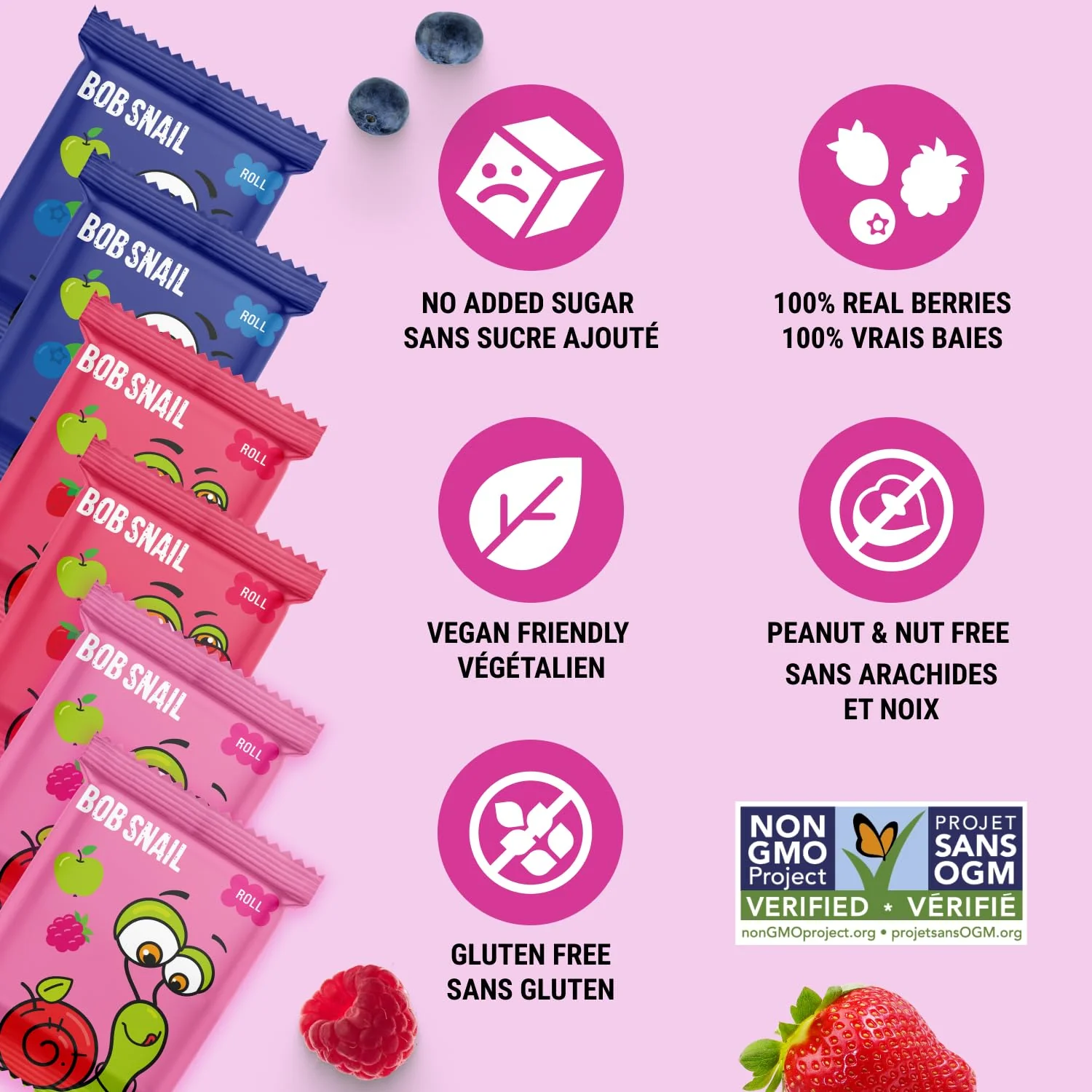 Bob Snail – Fruit Roll Ups – Mixed Fruit – 80 Rolls / 800g – No added sugar - Canadian Distribution - Ships Free Within Canada on Orders Above CAD $199 - Image 7