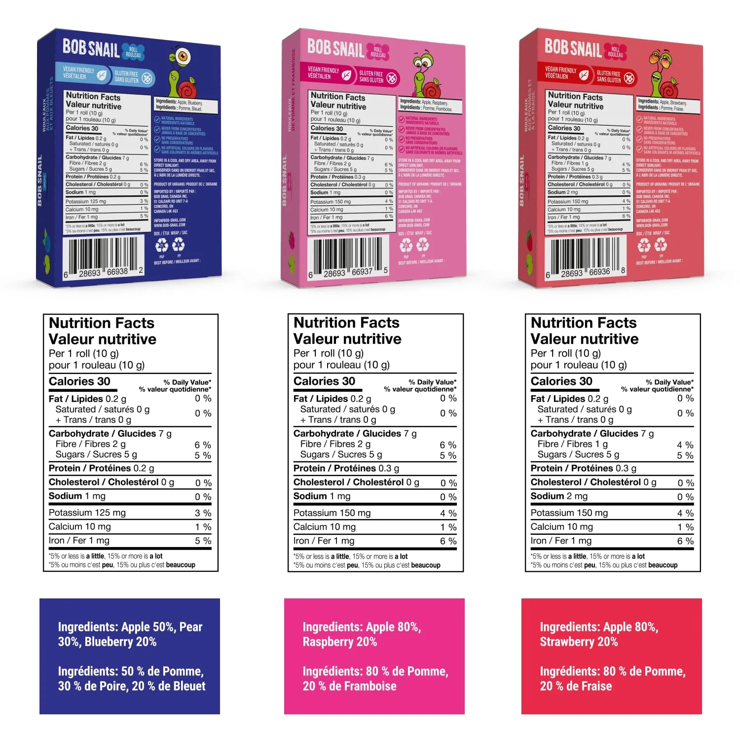 Bob Snail – Fruit Roll Ups – Mixed Fruit – 80 Rolls / 800g – No added sugar - Canadian Distribution - Ships Free Within Canada on Orders Above CAD $199 - Image 8