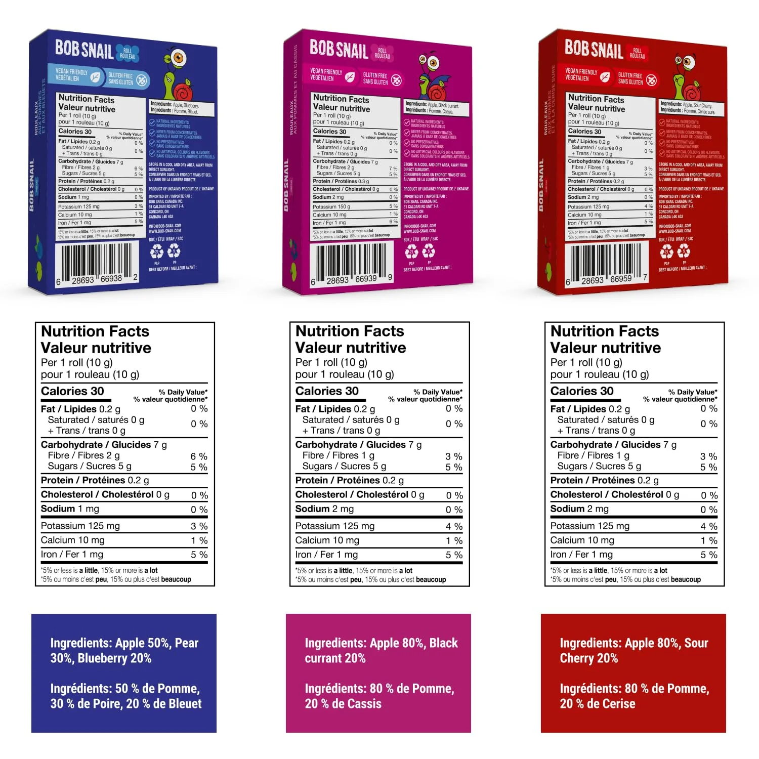 Bob Snail - Fruit Roll Ups - No Added Sugar - Bulk 80 Pieces (800g) - Canadian Distribution - Ships Free Within Canada on Orders Above CAD $199 - Image 6