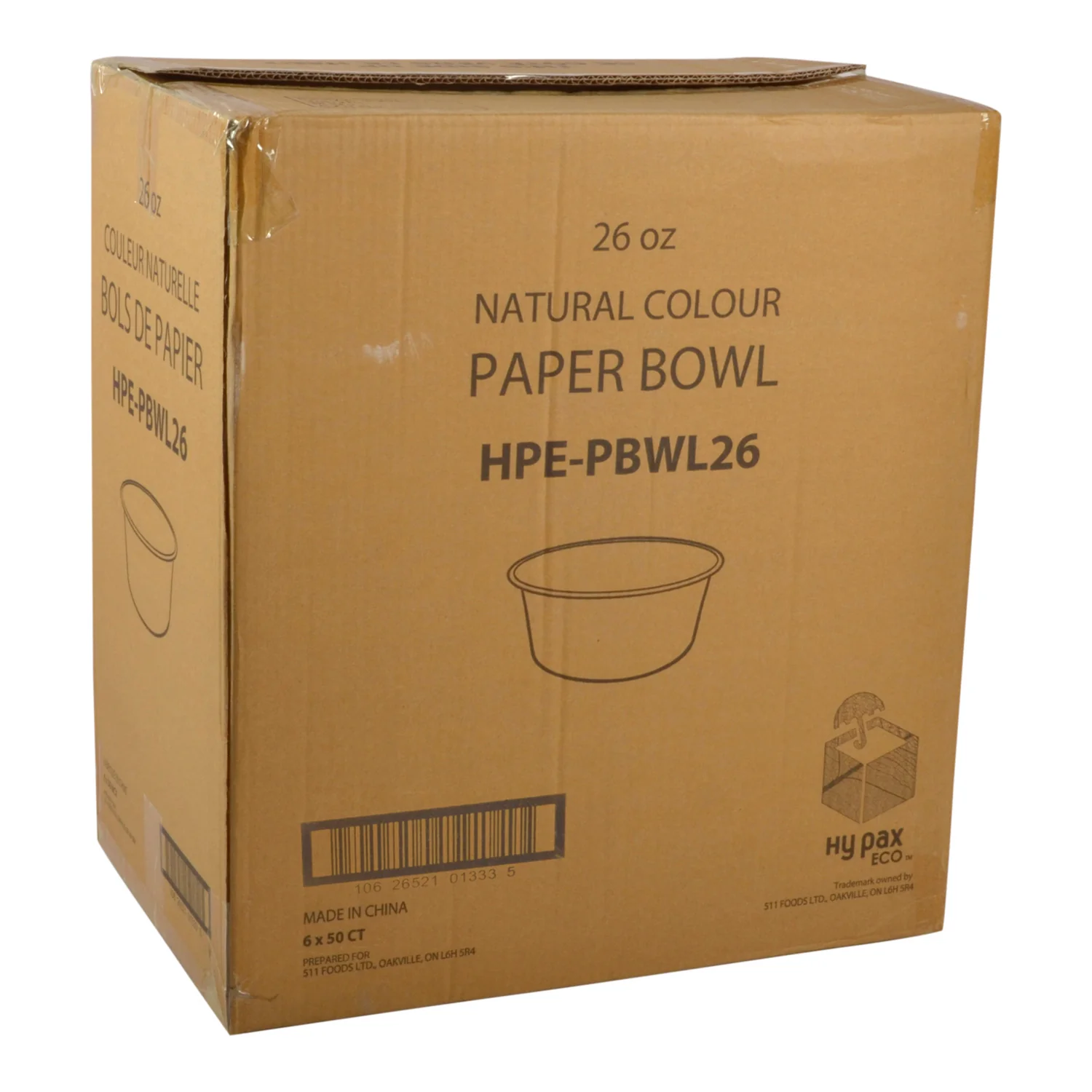 Bowl Paper Container 26 oz. - 1 x 300 count - Hy-pax - Packaging and Accessories - Restaurant Supplies and Equipment - Canadian Distribution - Image 2