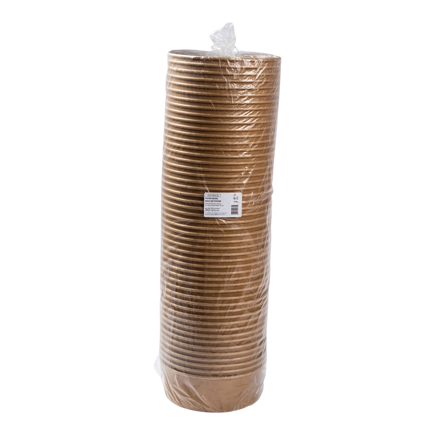 Bowl Paper Kraft 40 oz. - 1 x 300 count - Hy-pax - Packaging and Accessories - Restaurant Supplies and Equipment - Canadian Distribution - Image 3
