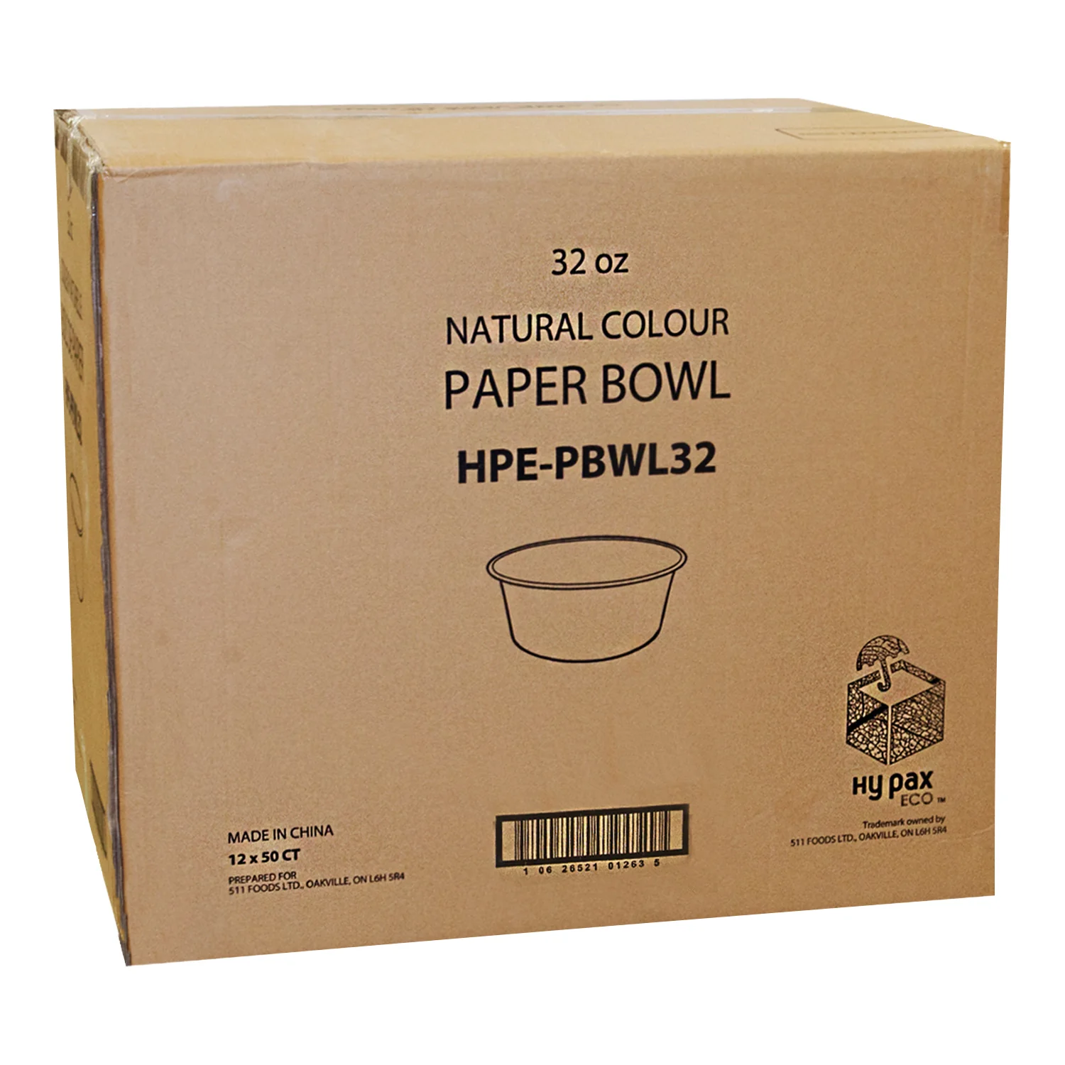Bowl Paper Kraft Eco Hy Pax 32 oz. - 1 x 600 count - Hy-pax - Packaging and Accessories - Restaurant Supplies and Equipment - Canadian Distribution - Image 2