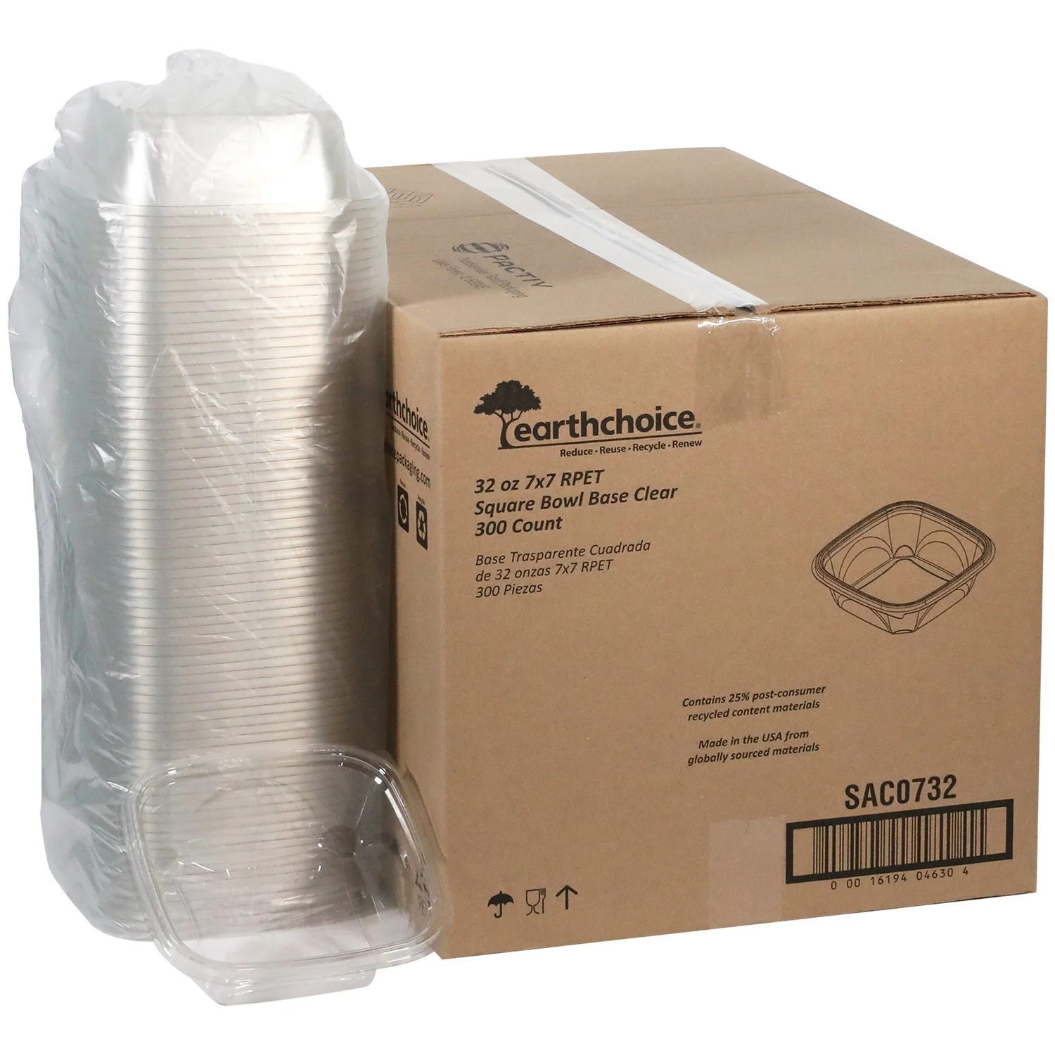 Bowl Plastic Clear Square 32 oz. 7 x 7 - 2 x 150 count - Pactiv Corp - Packaging and Accessories - Restaurant Supplies and Equipment - Canadian Distribution - Image 10