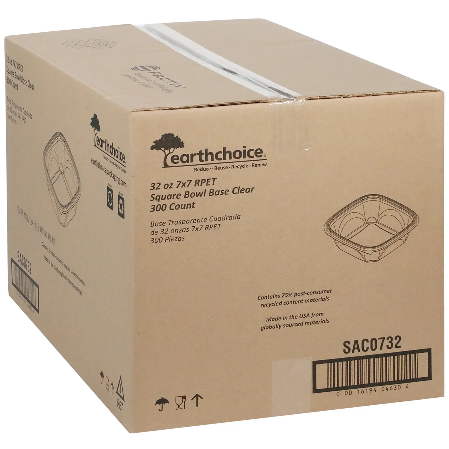 Bowl Plastic Clear Square 32 oz. 7 x 7 - 2 x 150 count - Pactiv Corp - Packaging and Accessories - Restaurant Supplies and Equipment - Canadian Distribution - Image 5