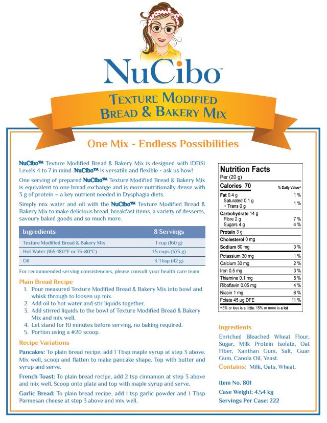 Bread Modified Texture & Bakery Mix - 1 x 10 lb - Nucibo - Baking Mixes and Ingredients - Canadian Distribution - Ships Free Within Canada on Orders Above CAD $199 - Image 2