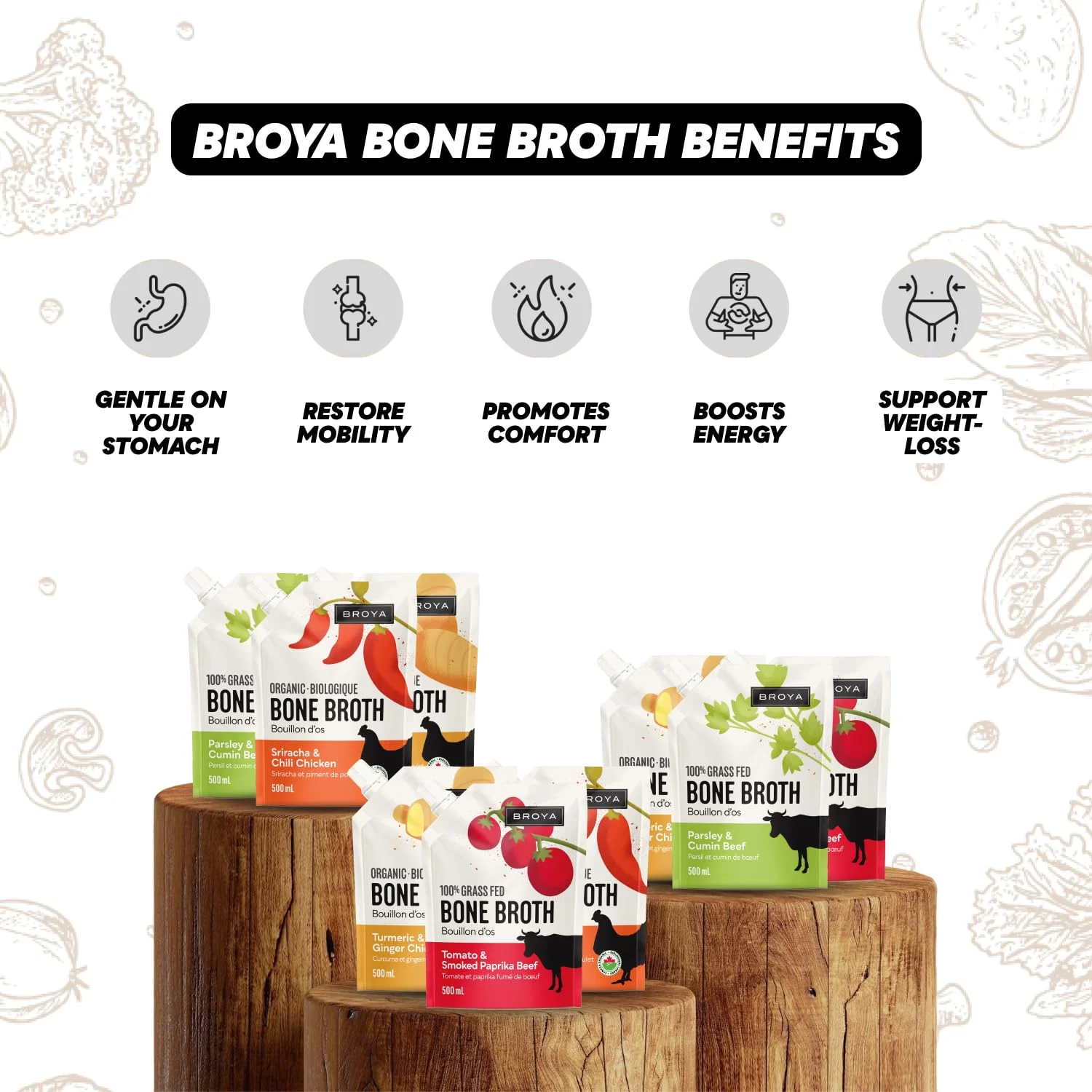 Broya – Bone Broth Variety Pack – Beef and Chicken – 8 Pack - Canadian Distribution - Ships Free Within Canada on Orders Above CAD $199 - Image 8