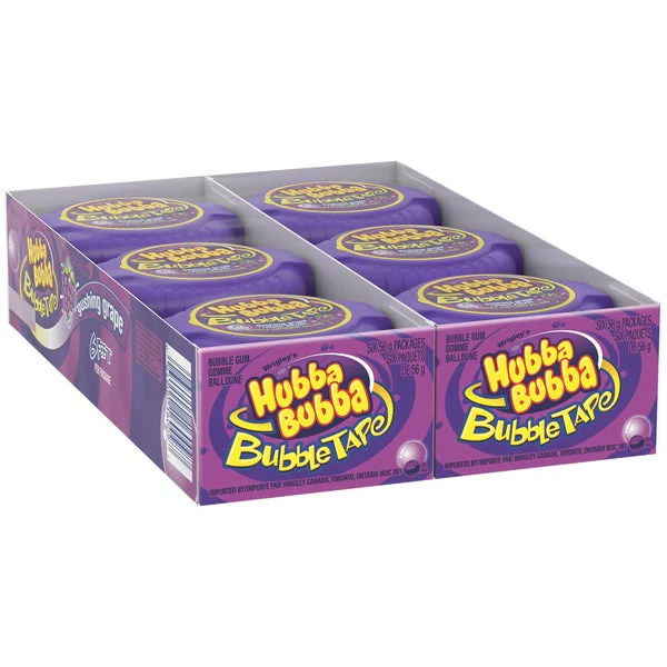 Bubble Tape Grape - 48 × 56 g - Hubba Bubba - Canadian Distribution - Ships Free Within Canada on Orders Above CAD $199