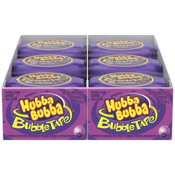 Bubble Tape Grape - 48 × 56 g - Hubba Bubba - Canadian Distribution - Ships Free Within Canada on Orders Above CAD $199 - Image 2