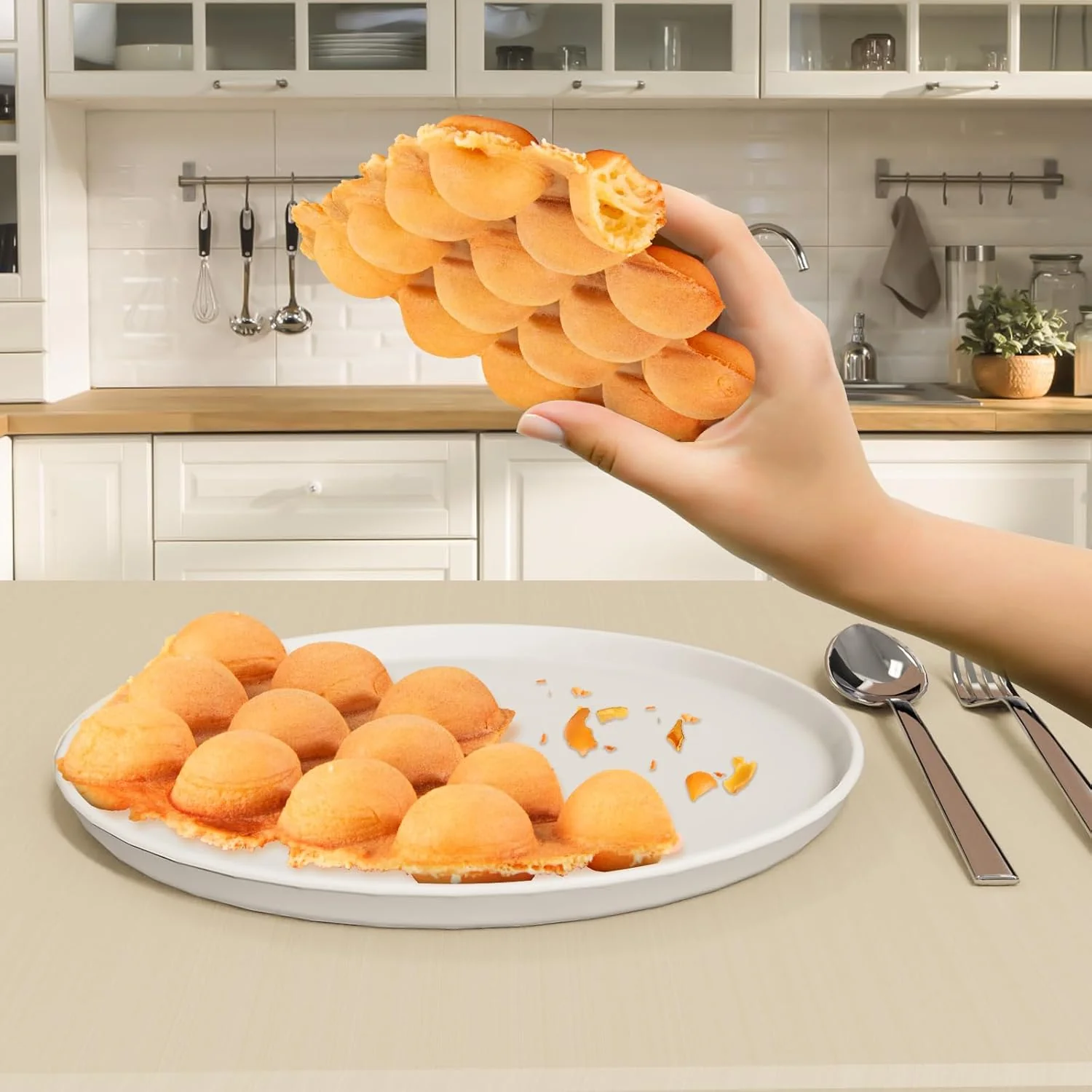 Premium Bubble Waffle Mix aka Egg Waffle Powder Mix - 4.8 KG (10.58 Lbs) Bag - Ships Free Within Canada on Orders Above CAD $199 - Image 2