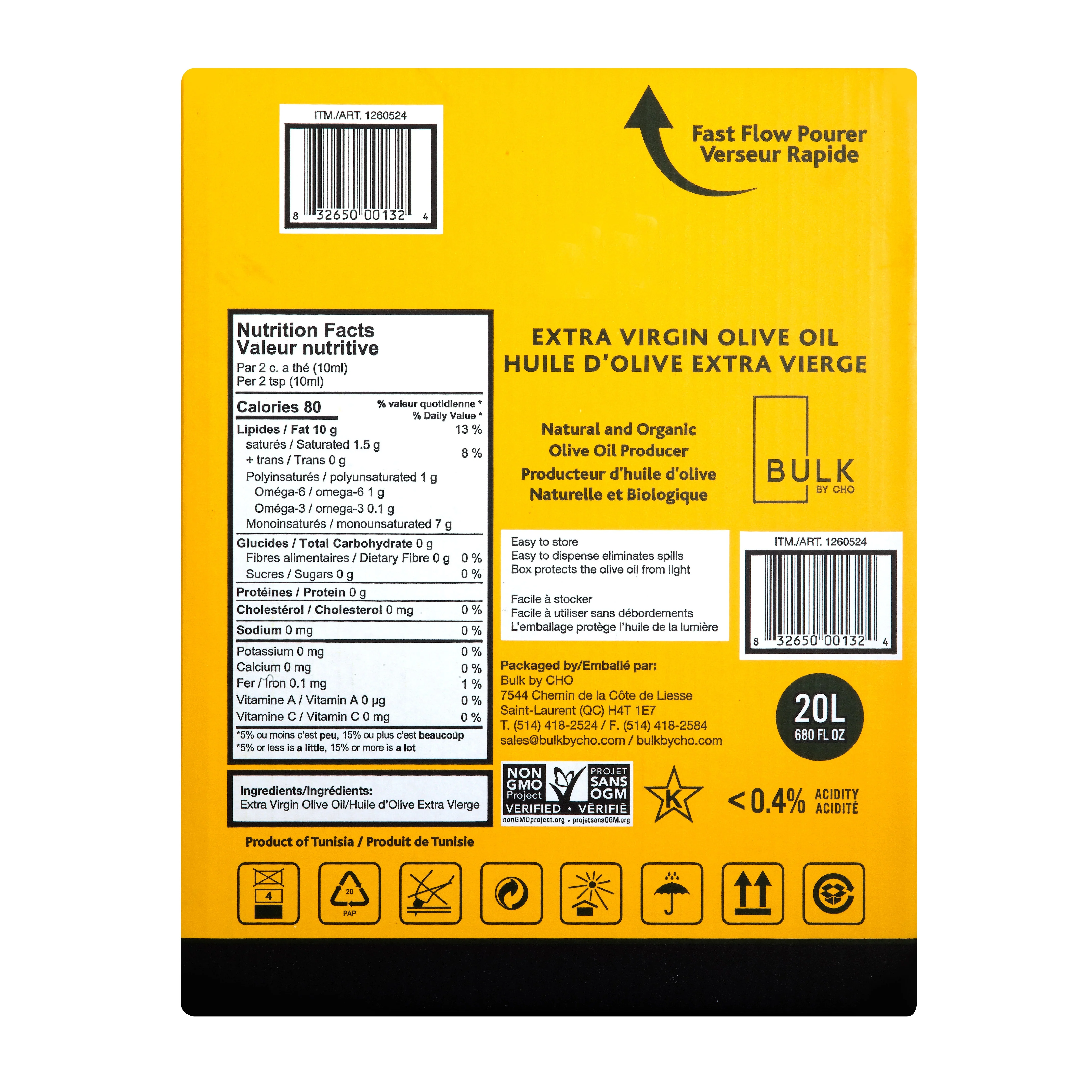 Bulk by CHO Bag-in-Box Extra Virgin Olive Oil - 2 x 20 L - Grocery and Food Items - Canadian Distribution - Ships Free Within Canada on Orders Above CAD $199 - Image 4