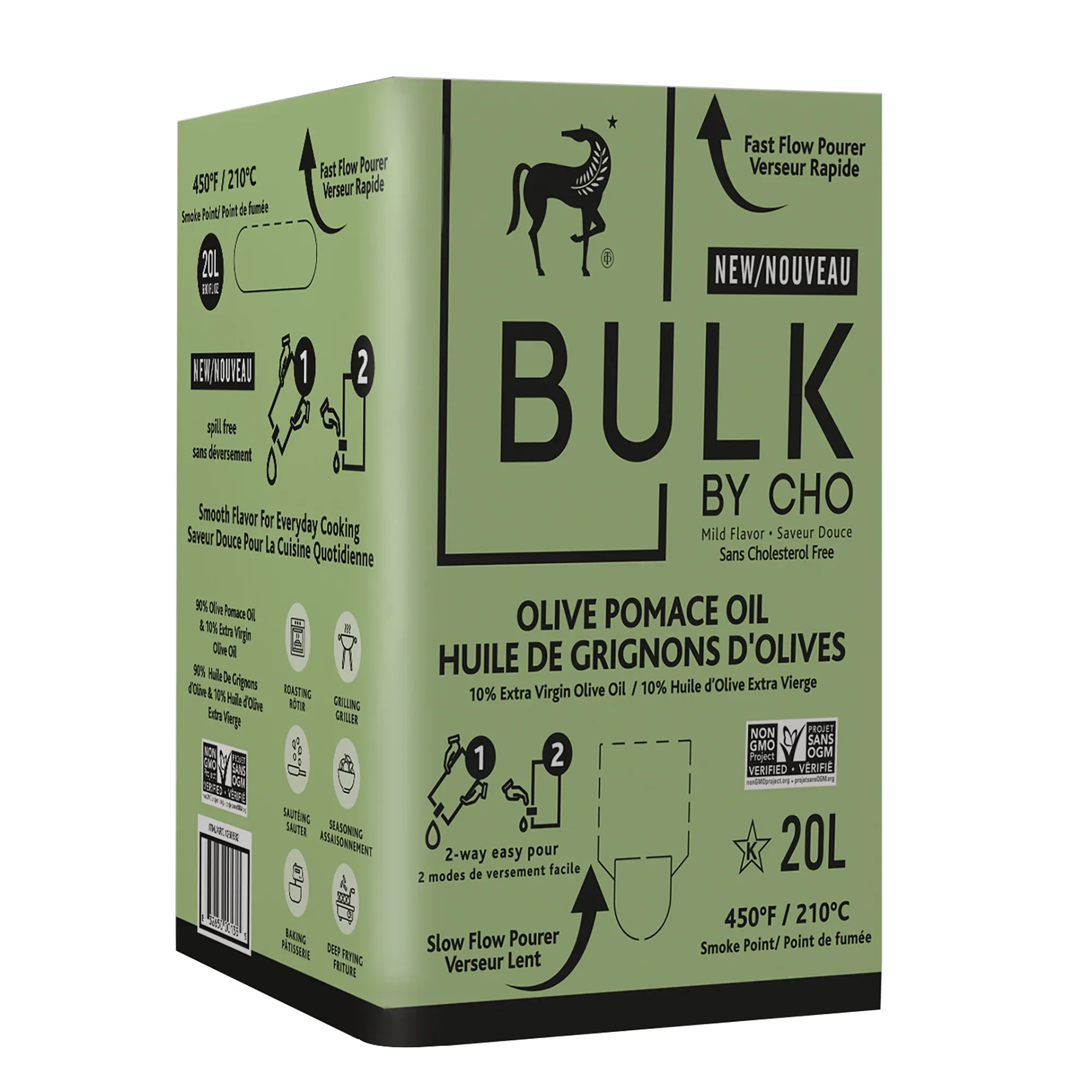Bulk by CHO Bag-in-Box Pomace and Extra Virgin Olive Oil - 2 x 20 L - Grocery and Food Items - Canadian Distribution - Ships Free Within Canada on Orders Above CAD $199