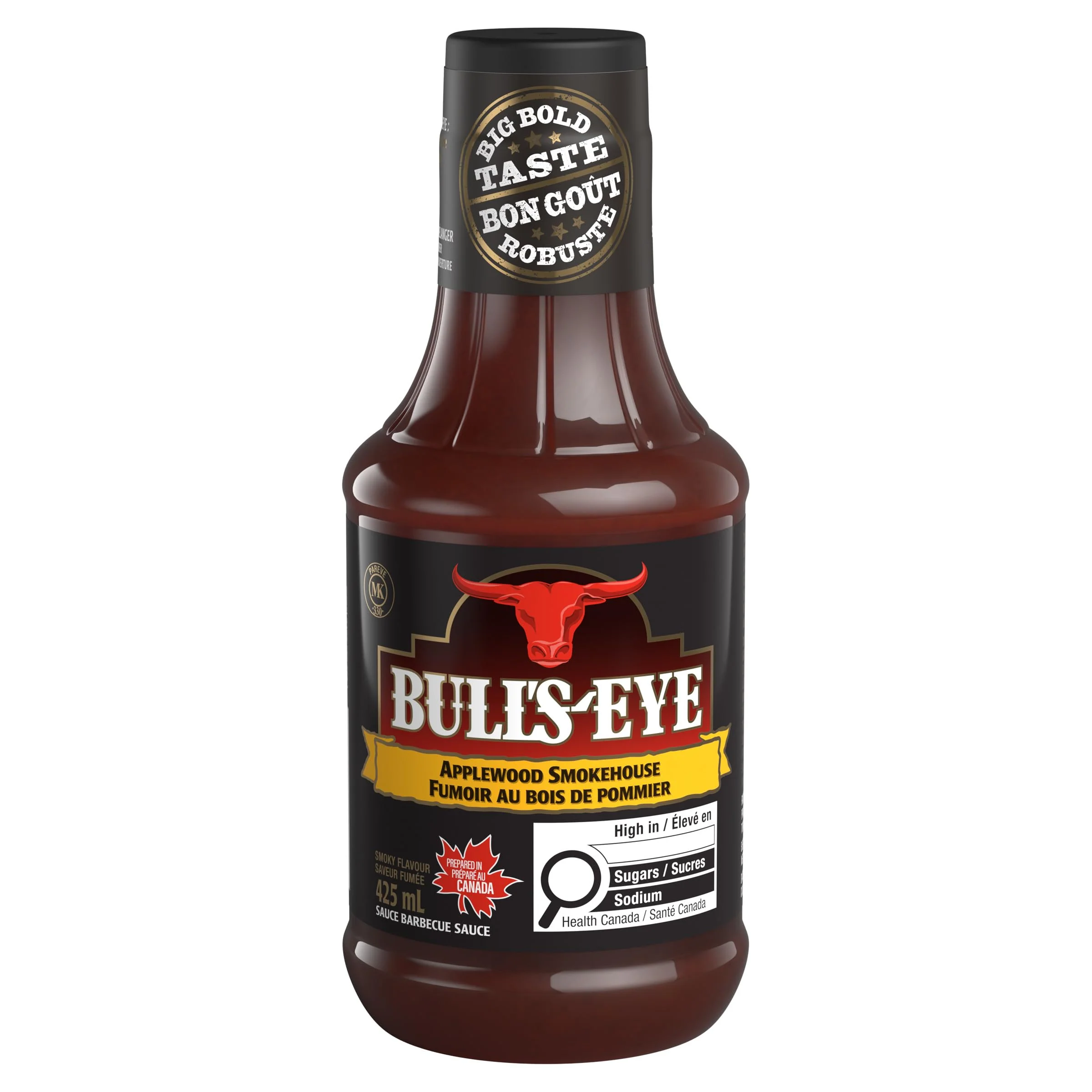 Bull's-Eye Applewood Smokehouse Barbecue Sauce, 425 mL – Perfect for Marinating and Grilling - Canadian Distribution - Ships Free Within Canada on Orders Above CAD $199