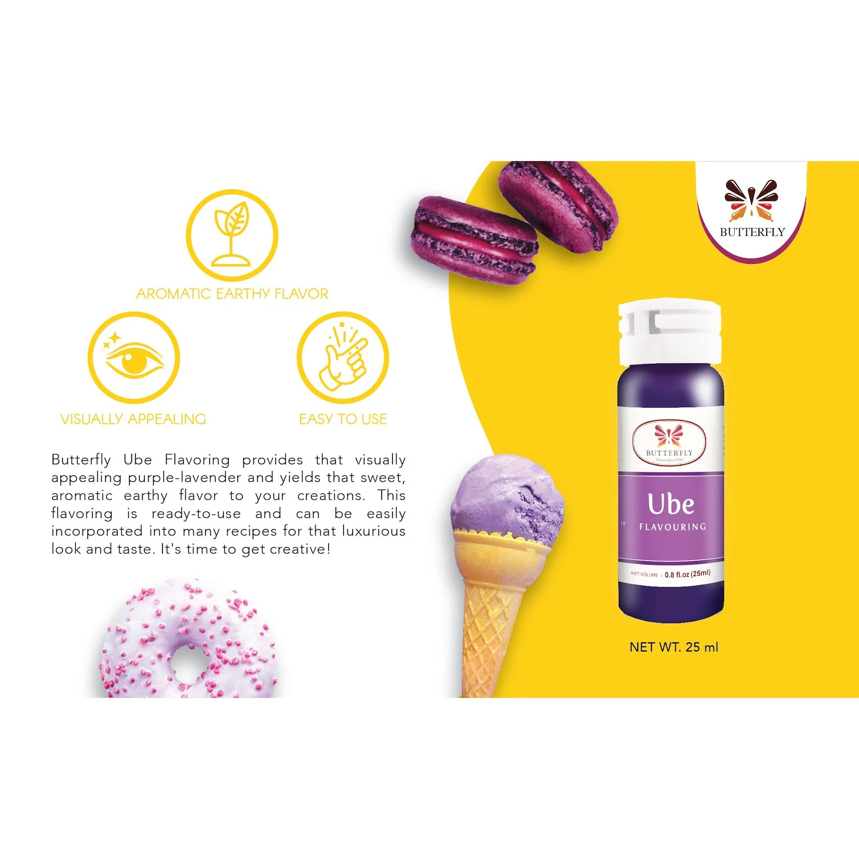 BUTTERFLY "Ube" Purple Yam Paste Flavouring - 1L - Canadian Distribution - Ships Free Within Canada on Orders Above CAD $199 - Image 2