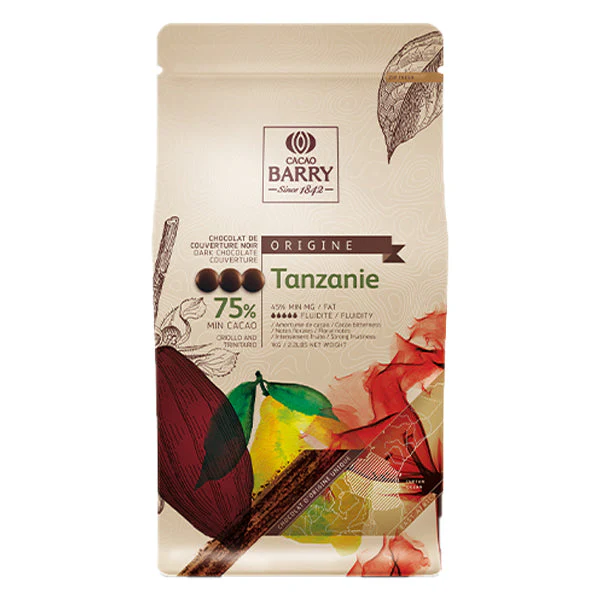 CACAO BARRY - TANZANIE 75% 6x1 KG - Ships Free Within Canada on Orders Above CAD $199