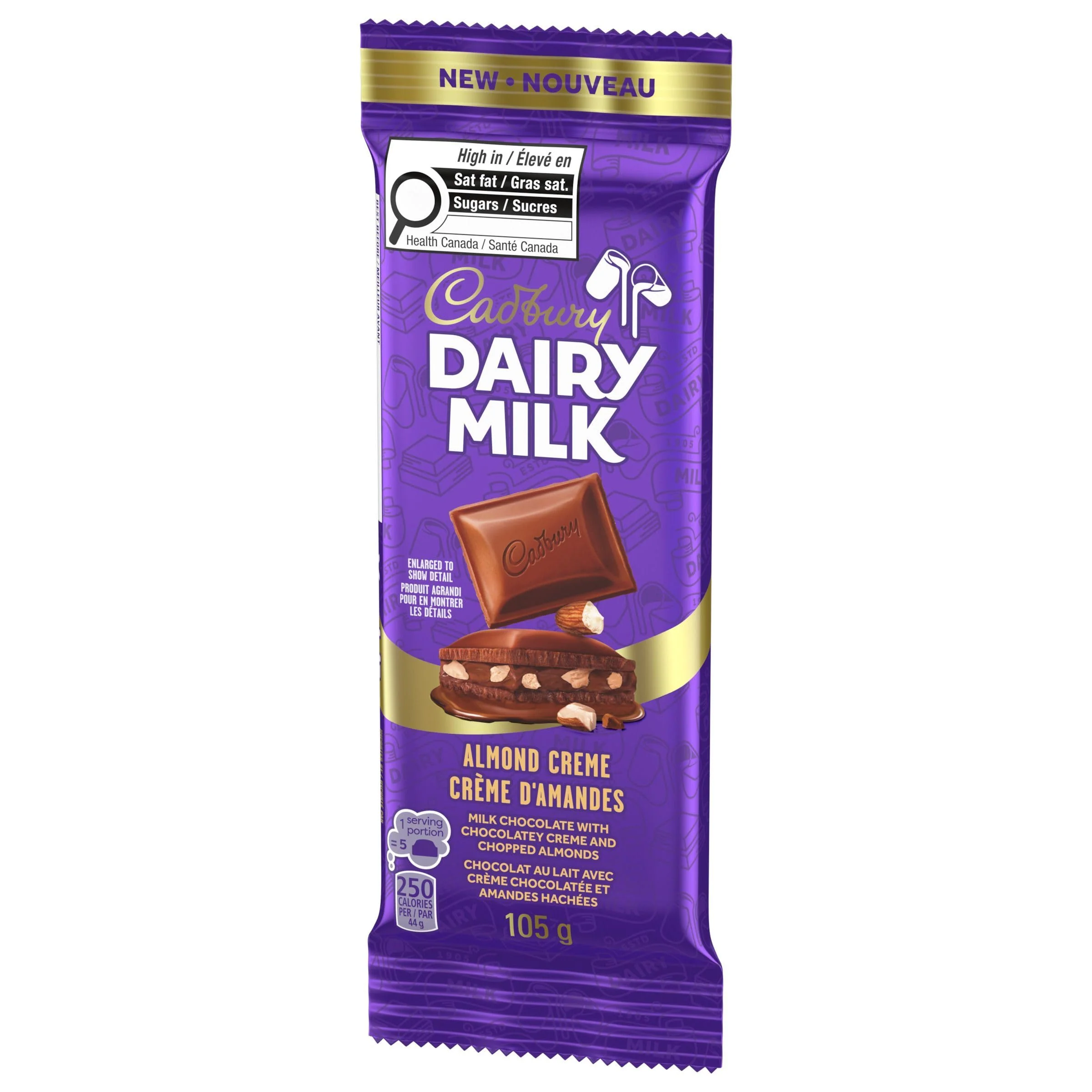 Cadbury Dairy Milk Almond Creme 2 x 105g Chocolate Bar - Canadian Distribution - Ships Free Within Canada on Orders Above CAD $199 - Image 2