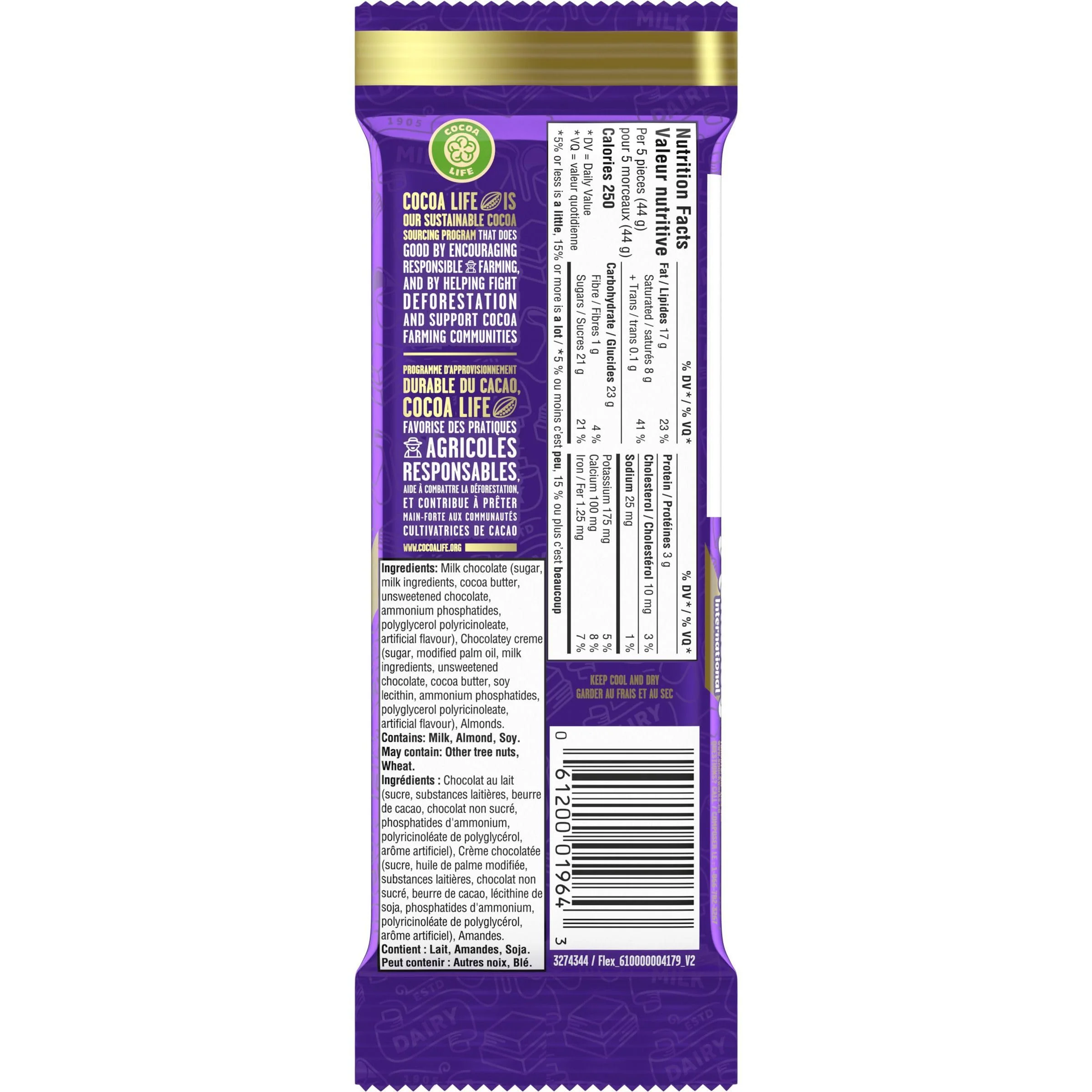 Cadbury Dairy Milk Almond Creme 2 x 105g Chocolate Bar - Canadian Distribution - Ships Free Within Canada on Orders Above CAD $199 - Image 8