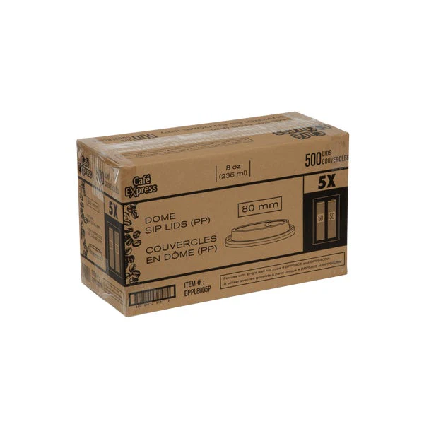 Café Express 3.15-in Dome Sip Lids - 5 Packs of 100  - Disposables, Restaurant Packaging and Take-Out Supplies - Canadian Distribution - Ships Free Within Canada on Orders Above CAD $199 - Image 3