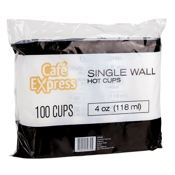 Café Express 4-oz Single Wall White Hot Cups - 5 packs of 100  - Disposables, Restaurant Packaging and Take-Out Supplies - Canadian Distribution - Ships Free Within Canada on Orders Above CAD $199 - Image 3