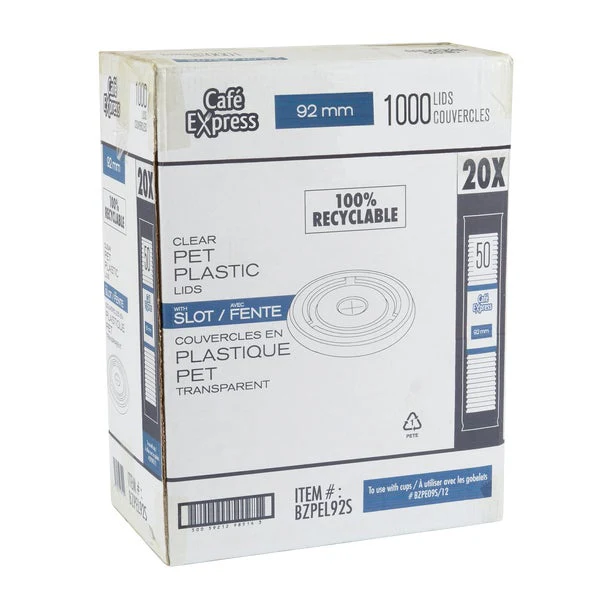 Cafe Express 92mm Slotted Lid For Cold Cups - Pack Of 1000  - Disposables, Restaurant Packaging and Take-Out Supplies - Canadian Distribution - Ships Free Within Canada on Orders Above CAD $199 - Image 3