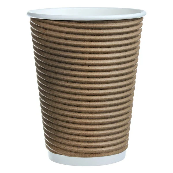 Café Express Brown Ripple 16-oz Hot Cups - 5 packs of 100  - Disposables, Restaurant Packaging and Take-Out Supplies - Canadian Distribution - Ships Free Within Canada on Orders Above CAD $199