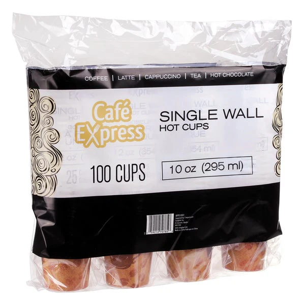 Café Express Single Wall 10-oz Hot Cups - 5 packs of 100  - Disposables, Restaurant Packaging and Take-Out Supplies - Canadian Distribution - Ships Free Within Canada on Orders Above CAD $199 - Image 3