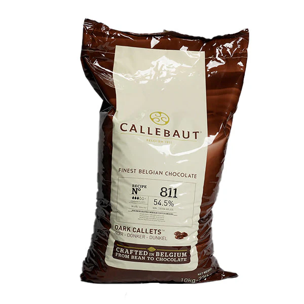CALLEBAUT - 54.5% Semi Sweet Chocolate Callets - 811-NV-595- 10KG - Barry Callebaut Canadian Distribution - Ships Free Within Canada on Orders Above CAD $199