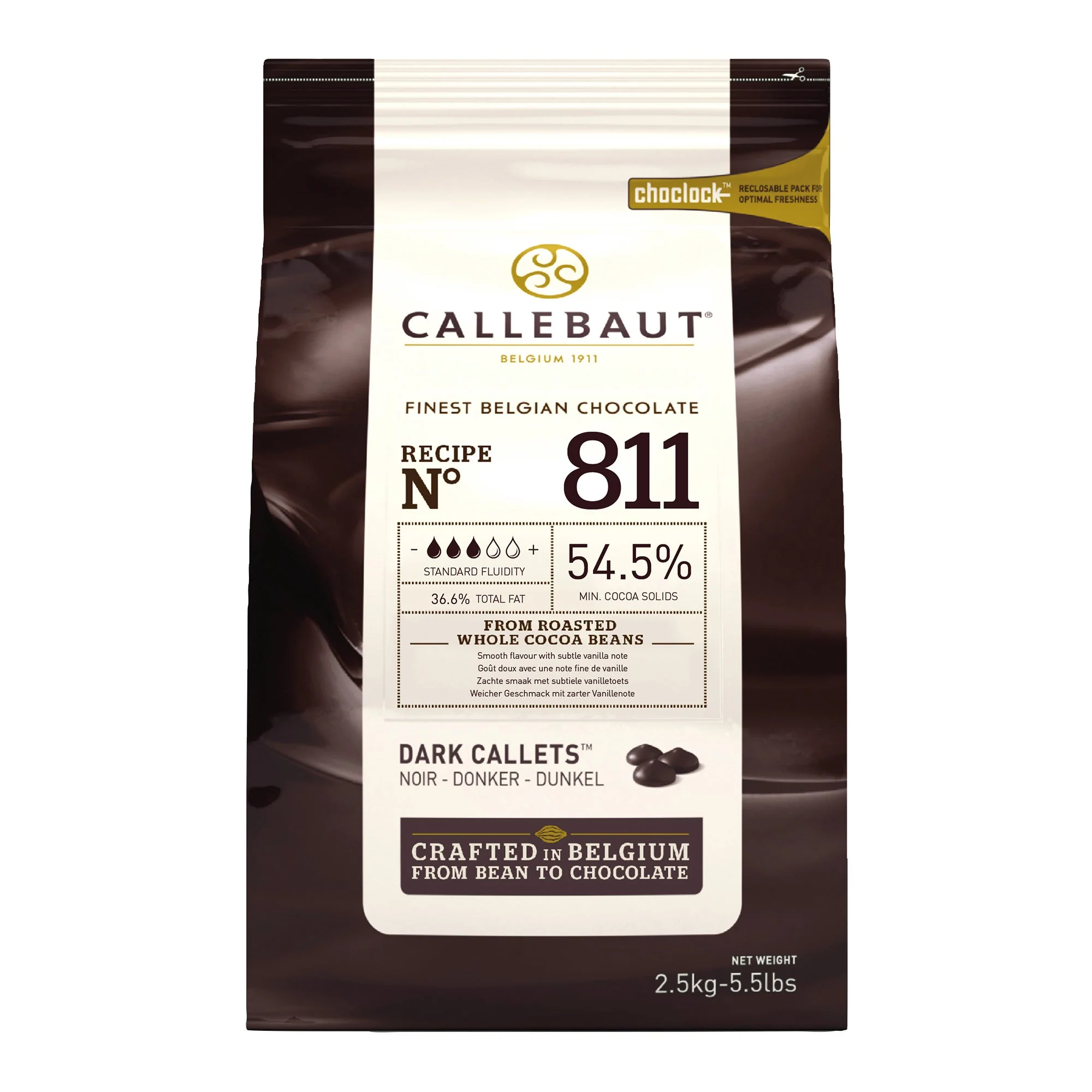 Callebaut Dark Callets 54.5% Chocolate - 2 x 2.5 kg - Grocery and Food Items - Canadian Distribution - Ships Free Within Canada on Orders Above CAD $199