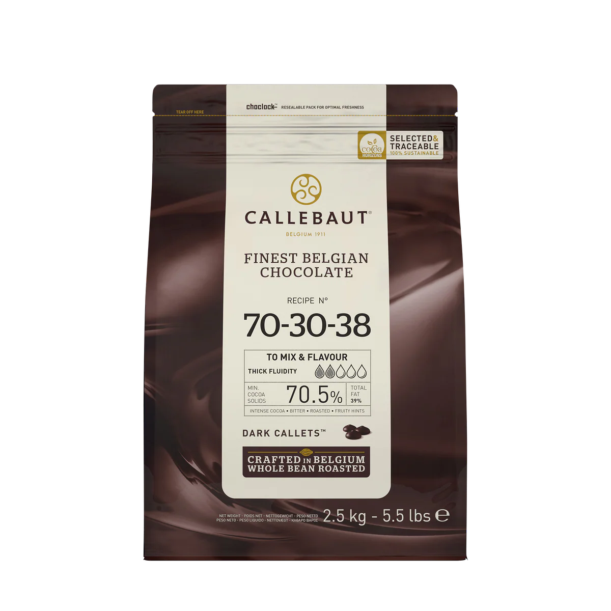 CALLEBAUT - Dark Chocolate Callets - Couvertures - Recipe N - 70-30-38 - 2.5kg bag - Case 8 x 2.5kg - Barry Callebaut Canadian Distribution - Ships Free Within Canada on Orders Above CAD $199 - Image 5