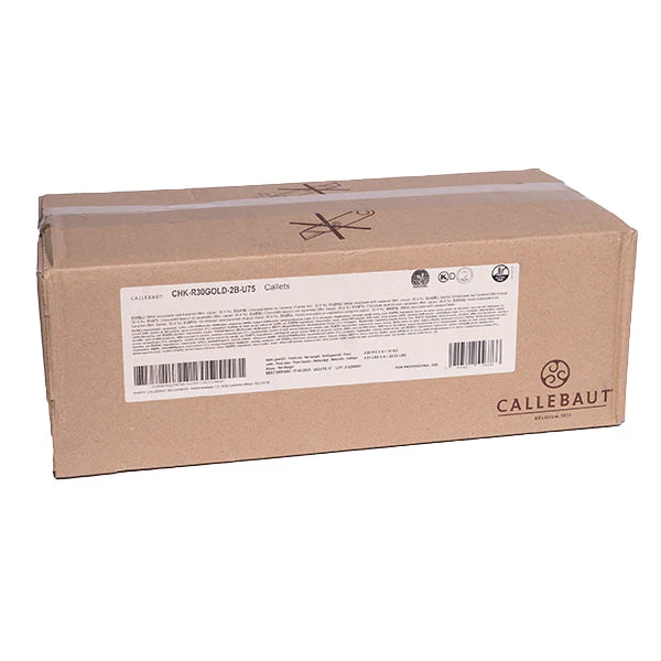 CALLEBAUT - Gold White Chocolate Callets Caramel Taste - Couvertures - 2.5KG Bag - Case of 4 x 2.5KG - Barry Callebaut Canadian Distribution - Ships Free Within Canada on Orders Above CAD $199 - Image 2