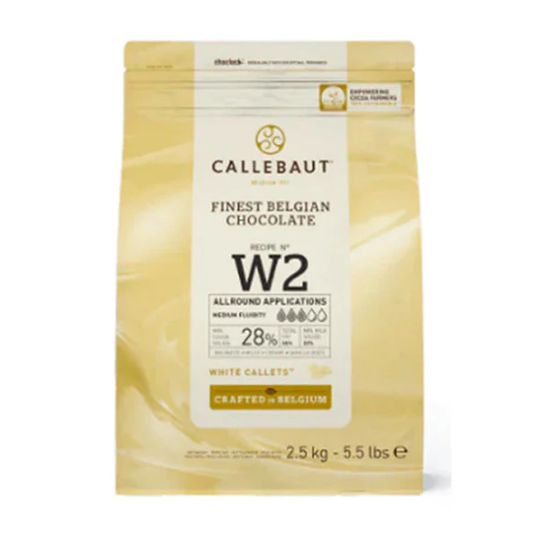 CALLEBAUT - White Chocolate Callets - Couvertures - W2 - 2.5kg bag - Case 8 x 2.5kg - Barry Callebaut Canadian Distribution - Ships Free Within Canada on Orders Above CAD $199 - Image 5