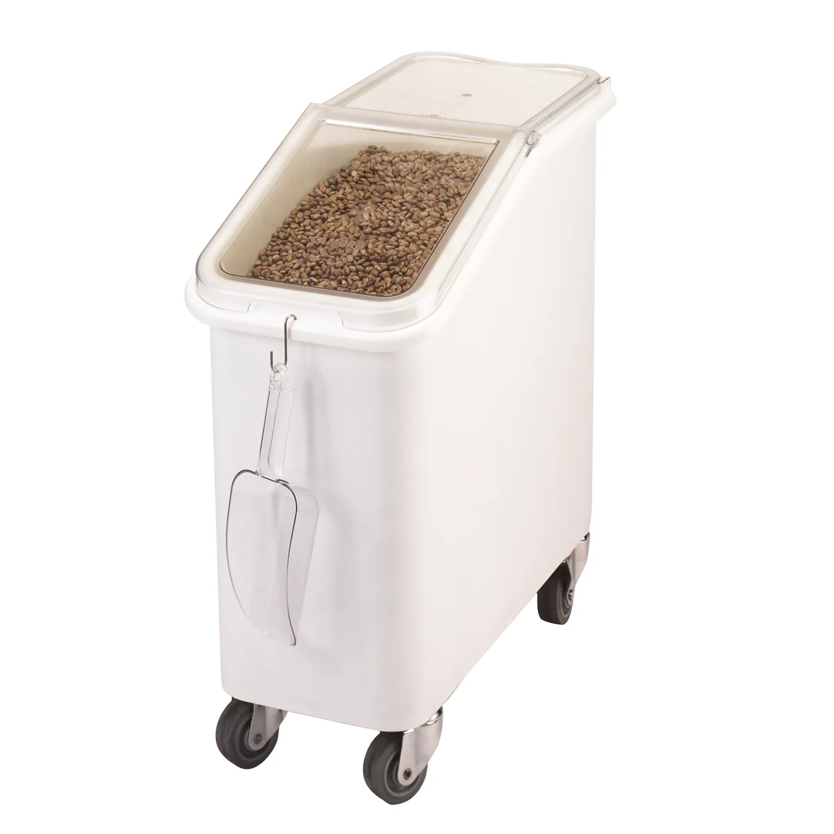 Cambro White Slant Top 21 Gal Ingredient Bin with Clear Cover - IBS20148 - Ships Free Within Canada - Restaurant Equipment and Smallwares - Canadian Distribution - Image 2