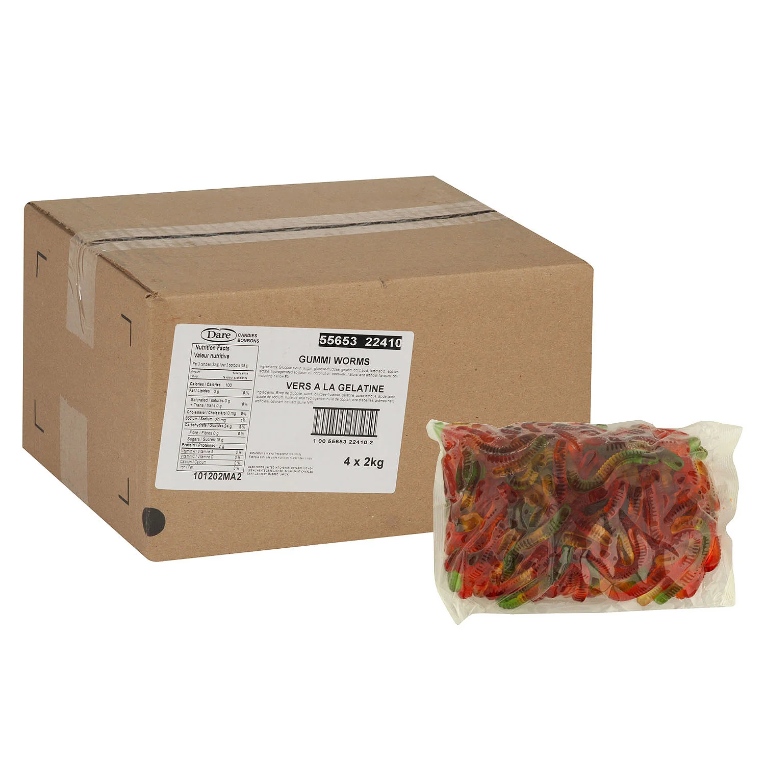 Candy Gummy Worm - 4 x 2 kg - Dare - Restaurant and Foodservice Ingredients - Canadian Distribution - Ships Free Within Canada on Orders Above CAD $199 - Image 4