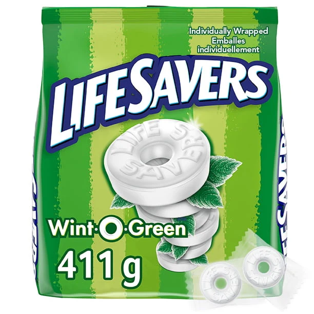 Candy Mint Wint-O-Green - 4 x 411.1 g - Lifesaver - Restaurant and Foodservice Ingredients - Canadian Distribution - Ships Free Within Canada on Orders Above CAD $199