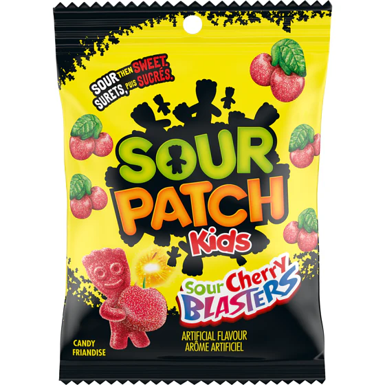 Candy Sour Cherry Blasters - 12 x 154 g - Spkcnd - Restaurant and Foodservice Ingredients - Canadian Distribution - Ships Free Within Canada on Orders Above CAD $199