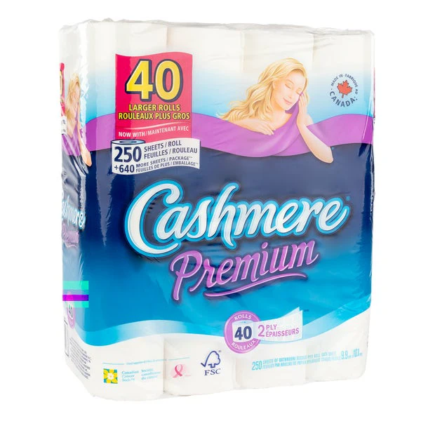 Cashmere Premium 2-ply Bathroom Tissue - 40-pack  - Disposables, Restaurant Packaging and Take-Out Supplies - Canadian Distribution - Ships Free Within Canada on Orders Above CAD $199