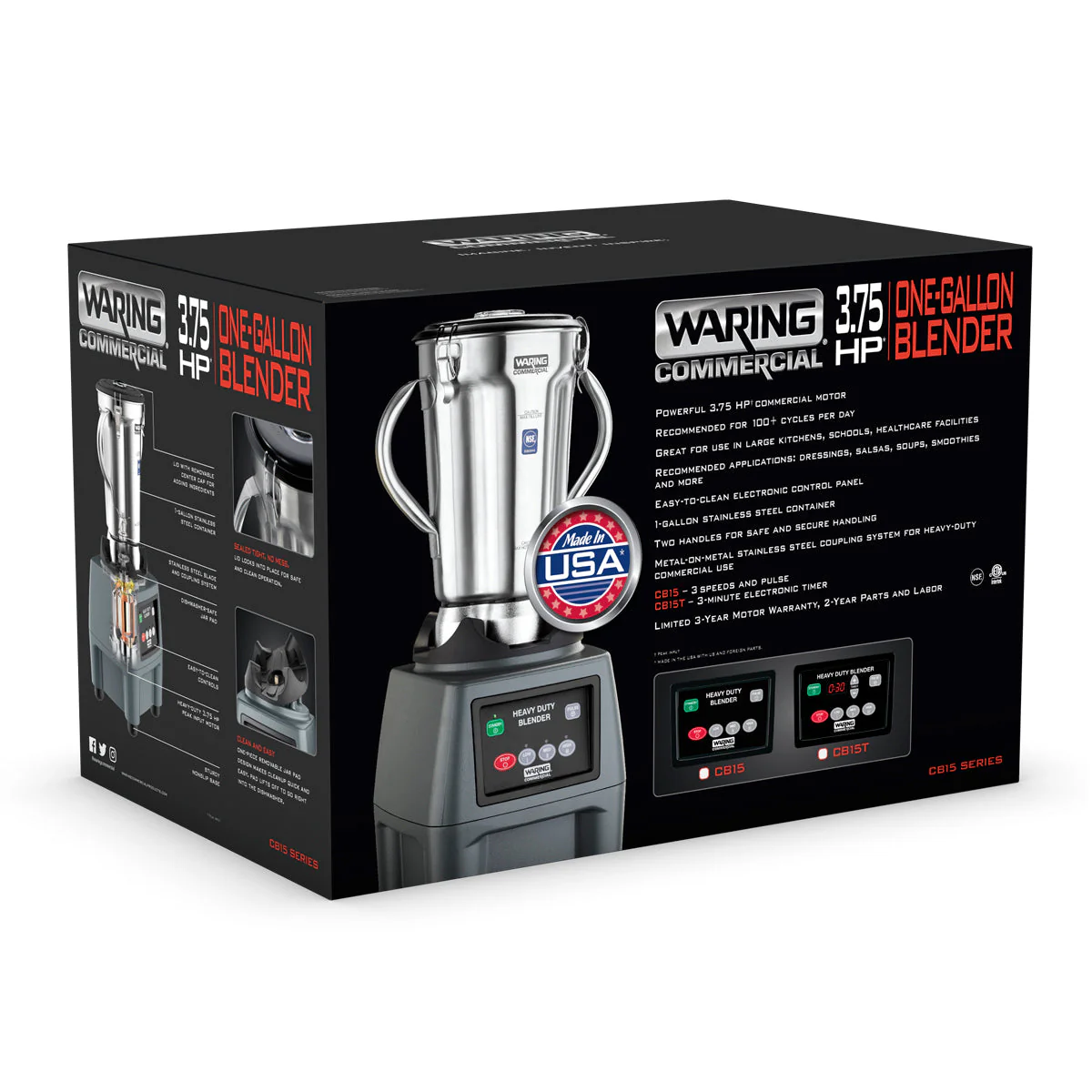 CB15T Heavy-Duty One Gallon Food Blender with Timer by Waring Commercial - Image 5