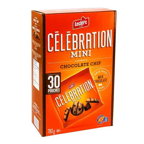 Celebration Mini Chocolate Chip Cookies - 120 x Packs - Leclerc - Canadian Distribution - Ships Free Within Canada on Orders Above CAD $199 - Image 2